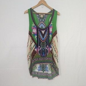 Flying Tomato Womens Colorful Hi Low Geometric Boho Tunic Top Size Large